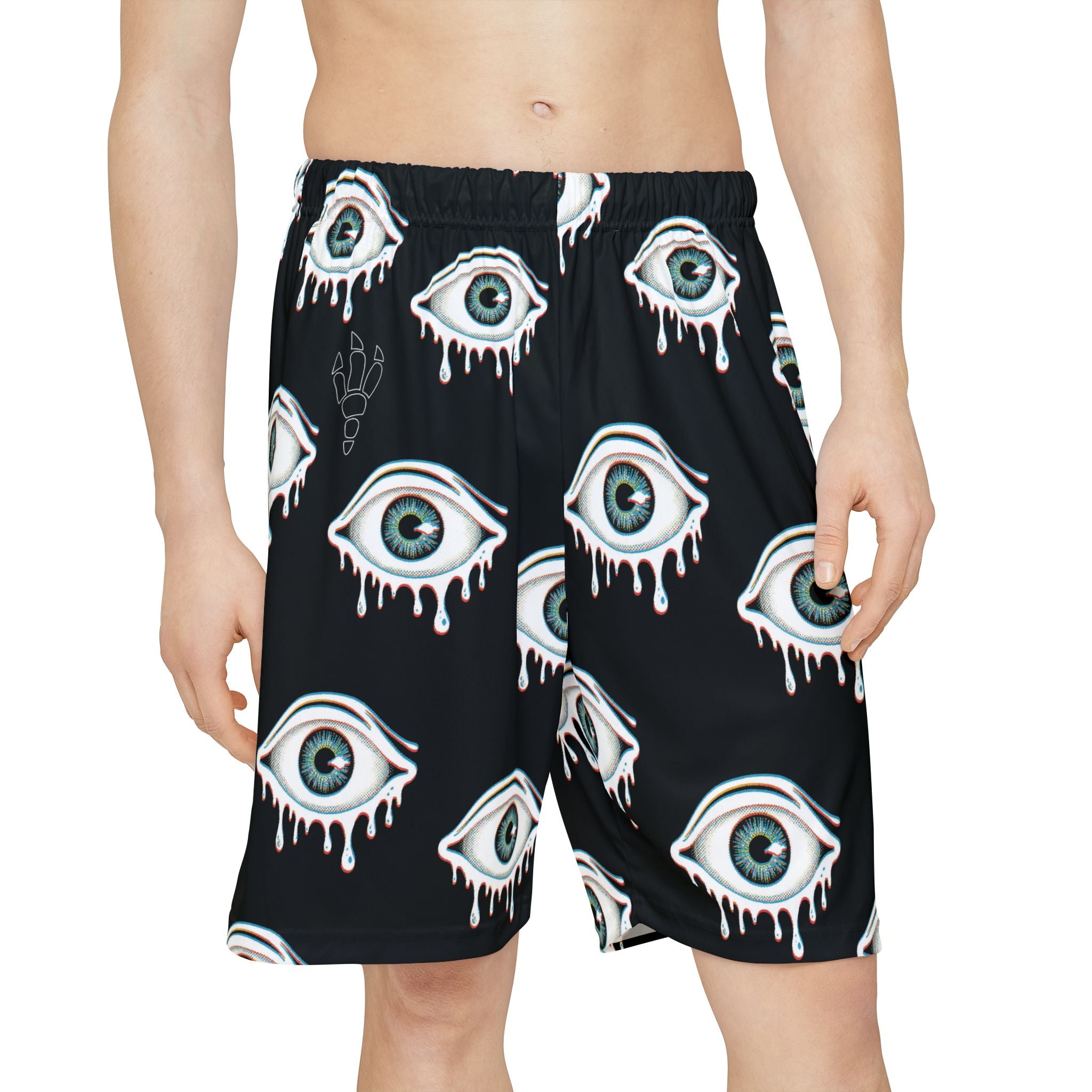 Pantalón corto con patrón de ojo.